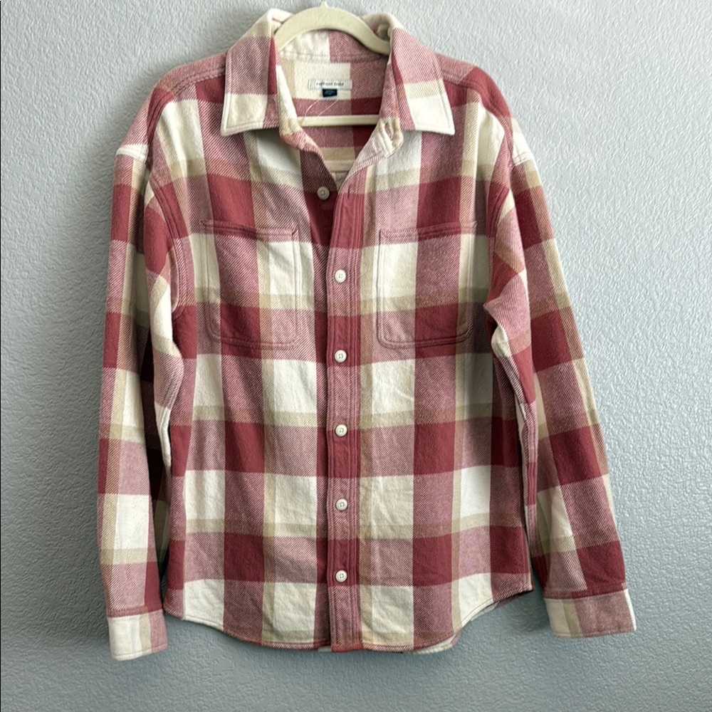 American Eagle Classic Pink Plaid Men's Shirt Size Medium